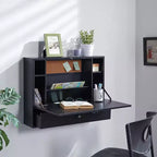 Bureau mural pour ordinateur portable - Noir