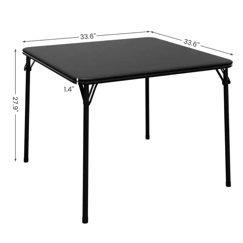 Table pliante, table de jeu pliable de 85,3 cm, table pliante carrée portable avec coussin souple en polyuréthane, table pliante en métal beige adaptée
