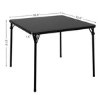 Table pliante, table de jeu pliable de 85,3 cm, table pliante carrée portable avec coussin souple en polyuréthane, table pliante en métal beige adaptée