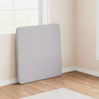 Table pliante, table de jeu pliable de 85,3 cm, table pliante carrée portable avec coussin souple en polyuréthane, table pliante en métal beige adaptée