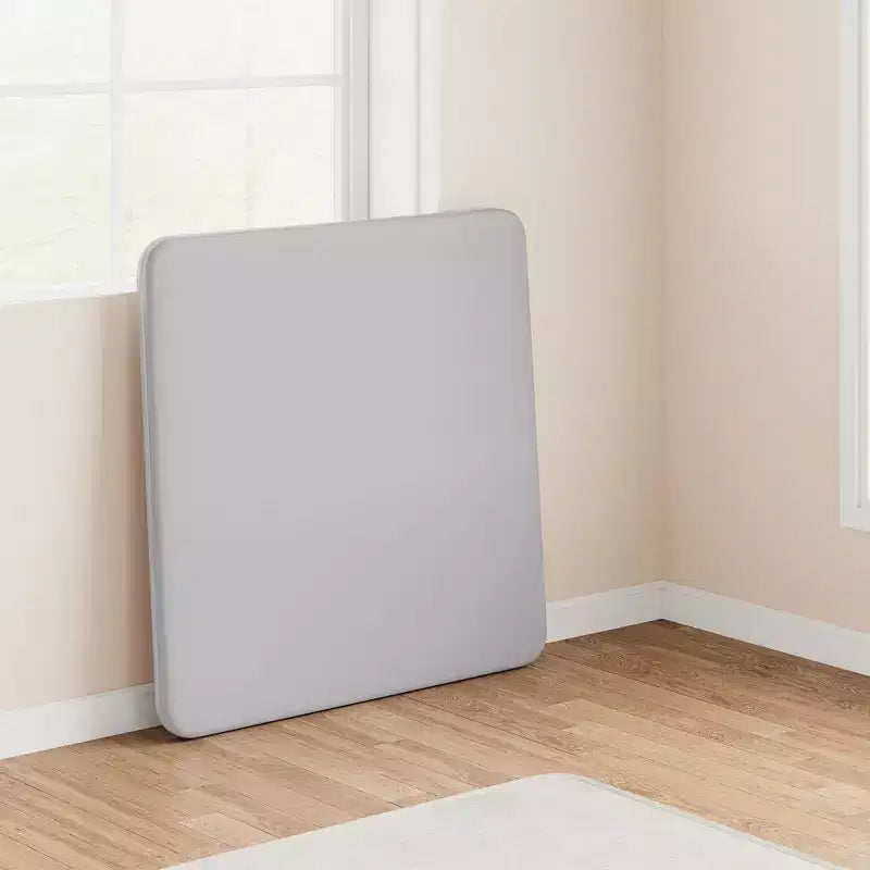 Table pliante, table de jeu pliable de 85,3 cm, table pliante carrée portable avec coussin souple en polyuréthane, table pliante en métal beige adaptée