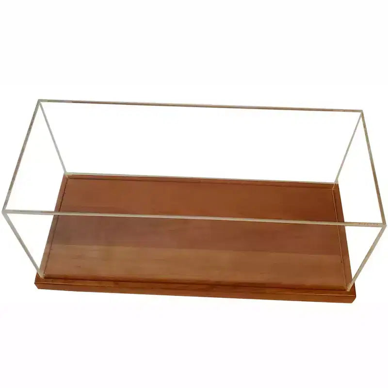 Présentoir standard en verre marron boisé 28