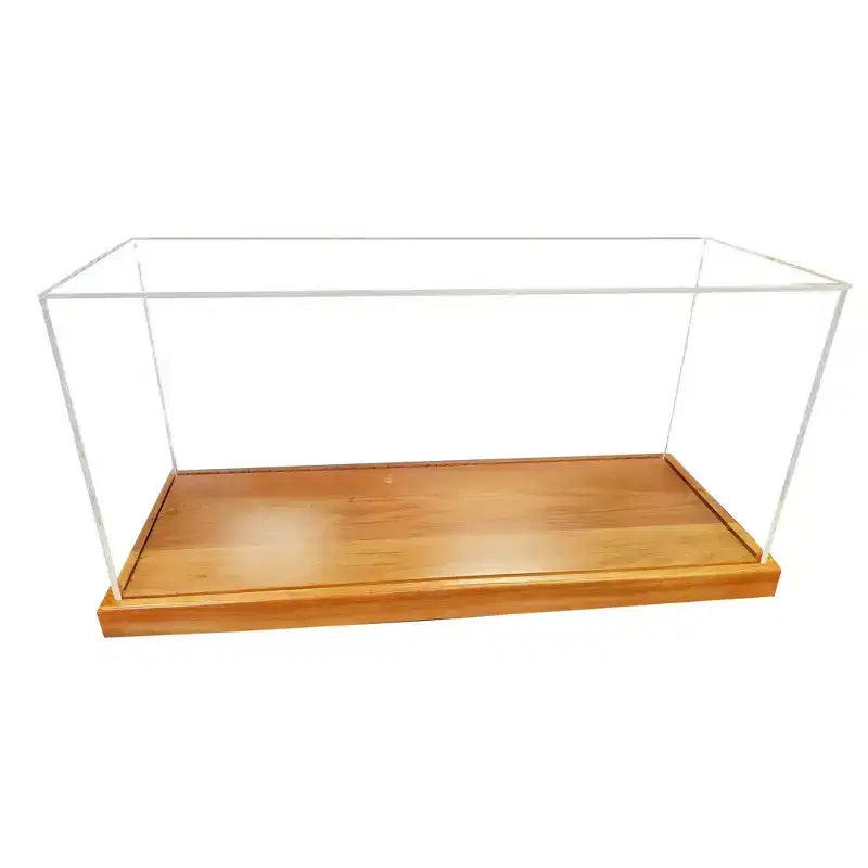 Présentoir standard en verre marron boisé 28