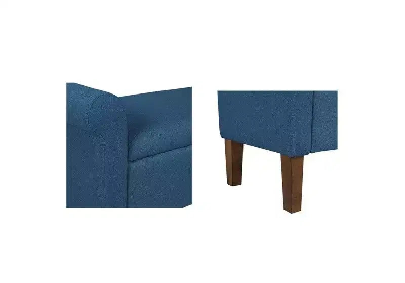 Banc de rangement en bois avec couvercle relevable et deux accoudoirs latéraux, banc à chaussures rembourré pour salon, chambre à coucher
