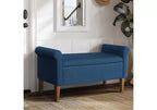 Banc de rangement en bois avec couvercle relevable et deux accoudoirs latéraux, banc à chaussures rembourré pour salon, chambre à coucher