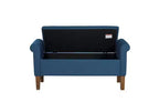 Banc de rangement en bois avec couvercle relevable et deux accoudoirs latéraux, banc à chaussures rembourré pour salon, chambre à coucher