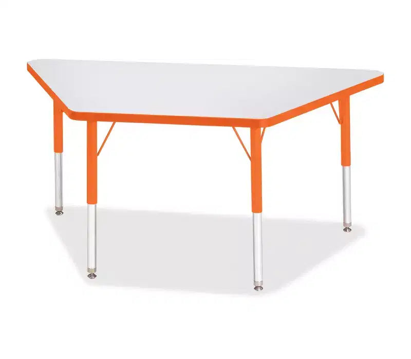Jonti-Craft Berries Elementary Height Prism Edge Trapezoid Table (24 x 48) in Orange