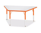 Table trapézoïdale pour enfant (24 x 48 po) - Bord orange