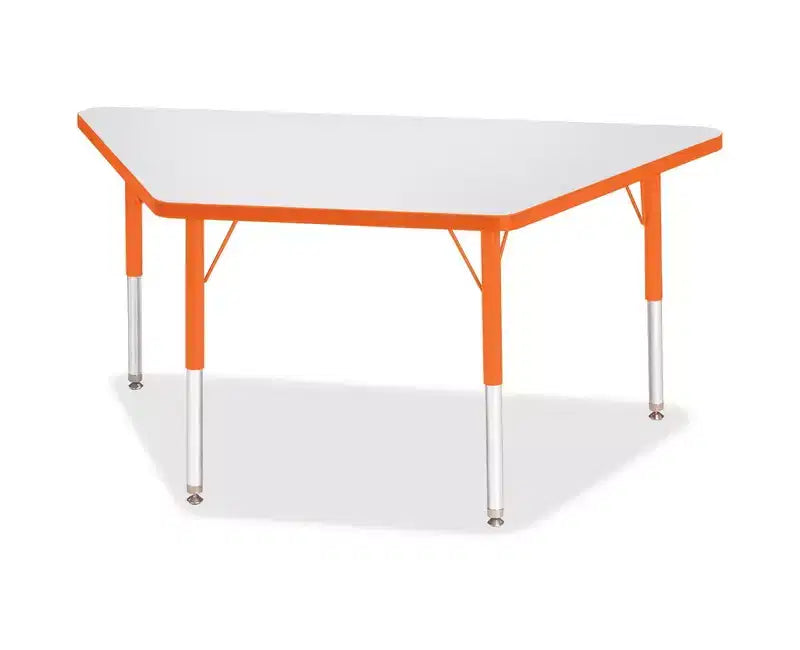 Table trapézoïdale pour enfant (24 x 48 po) - Bord orange