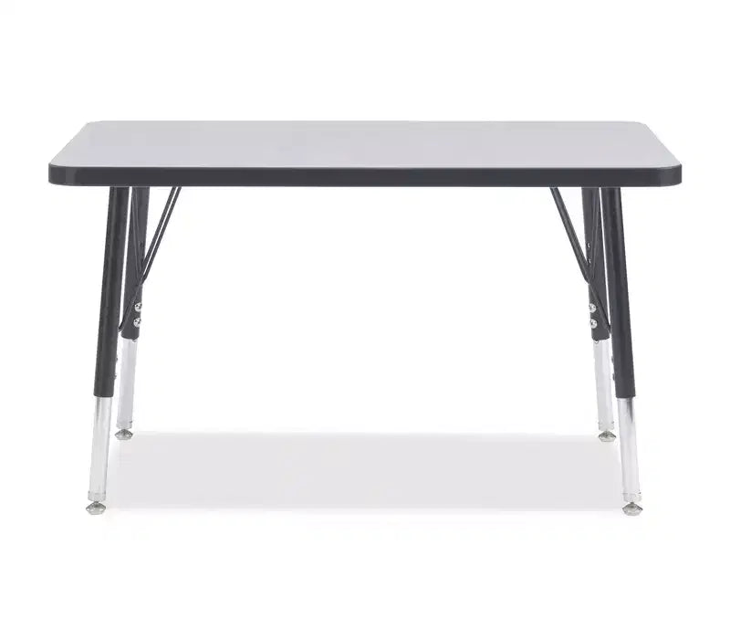 Jonti-Craft Berries Elementary Height Color Edge Rectangle Table (24 x 36) in Black