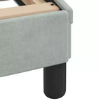 Cadre de lit avec tête de lit Plate-forme Meubles de chambre Velours - Gris clair Lit jumeau