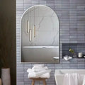 Miroir Mural de Salle de Bain Argenté à Arche - Cadre Métallique