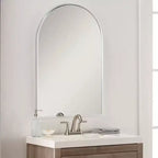 Miroir Mural de Salle de Bain Argenté à Arche - Cadre Métallique