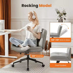 Chaise de bureau moderne, piétement croisé, sans accoudoirs, assise large, avec roulettes, pivotante, réglable en hauteur, confortable pour ordinateur, pour chambre.