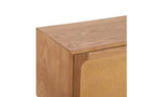 Table de chevet rotative de 22 pouces avec rangement caché, style moderne du milieu du siècle, pieds en rotin et bois, idéale pour les chambres, finition naturelle