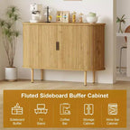 Meuble de rangement avec buffet, armoire d'appoint de 120 cm de style milieu de siècle, petites armoires de rangement avec portes coulissantes pour entrée, cuisine, salon