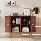 Meuble de rangement avec buffet, armoire d'appoint de 120 cm de style milieu de siècle, petites armoires de rangement avec portes coulissantes pour entrée, cuisine, salon