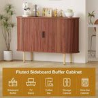 Meuble de rangement avec buffet, armoire d'appoint de 120 cm de style milieu de siècle, petites armoires de rangement avec portes coulissantes pour entrée, cuisine, salon