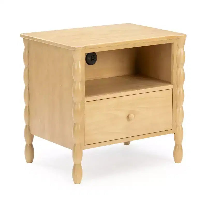 Table de chevet Cubby avec 1 tiroir et prise électrique