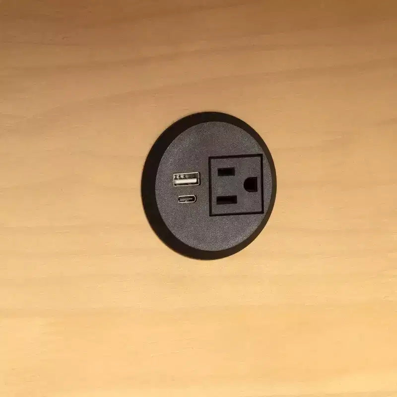 Table de chevet Cubby avec 1 tiroir et prise électrique