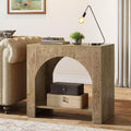 Lantine Farmhouse End Side Table: Large, heavy-duty wooden pedestal, storage, for living room/bedroom, accent furniture, Light Brown Oak.