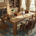 Table à manger de ferme pour 6-8 personnes, longue table rectangulaire en bois de 180 cm avec larges pieds en H et cadre robuste pour cuisine, salle à manger et appartement