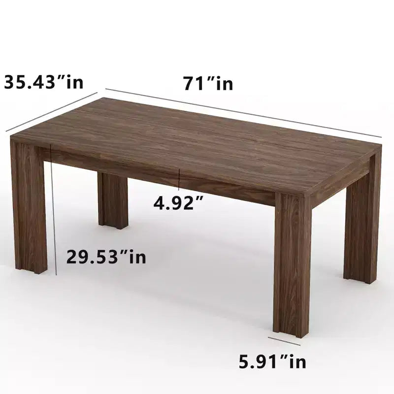Table à manger de ferme pour 6-8 personnes, longue table rectangulaire en bois de 180 cm avec larges pieds en H et cadre robuste pour cuisine, salle à manger et appartement