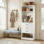 Système de rangement avec 3 tiroirs, organisateur de garde-robe robuste avec miroir