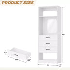 Système de rangement avec 3 tiroirs, organisateur de garde-robe robuste avec miroir