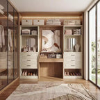 Système de rangement avec 3 tiroirs, organisateur de garde-robe robuste avec miroir