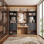 Système de rangement avec 3 tiroirs, organisateur de garde-robe robuste avec miroir
