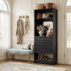 Système de rangement avec 3 tiroirs, organisateur de garde-robe robuste avec miroir