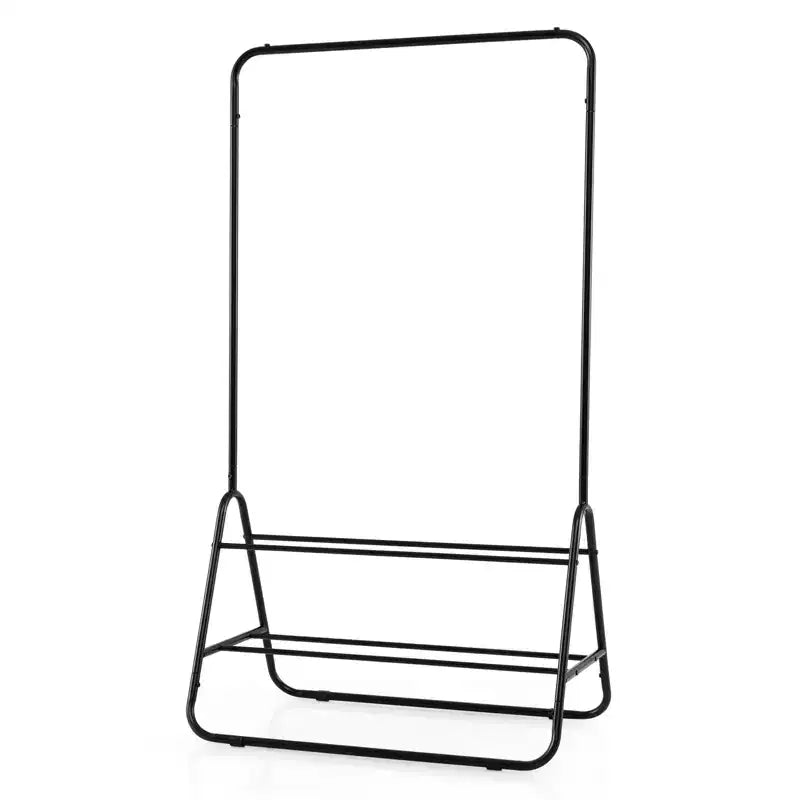 Portant à vêtements robuste en métal avec tringle et étagères de rangement Blanc/Noir