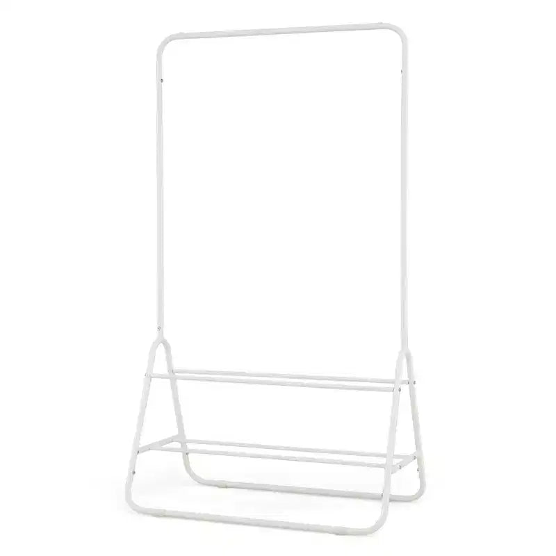 Portant à vêtements robuste en métal avec tringle et étagères de rangement Blanc/Noir