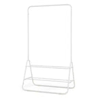 Portant à vêtements robuste en métal avec tringle et étagères de rangement Blanc/Noir
