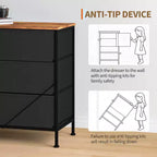 Meuble TV 178 cm pour salon, 12 tiroirs en tissu, station de recharge, long meuble TV jusqu'à 203 cm, avec rangement pour chambre, entrée