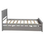 Lit plateforme jumeau avec lit gigogne peu encombrant, assemblage facile, gris