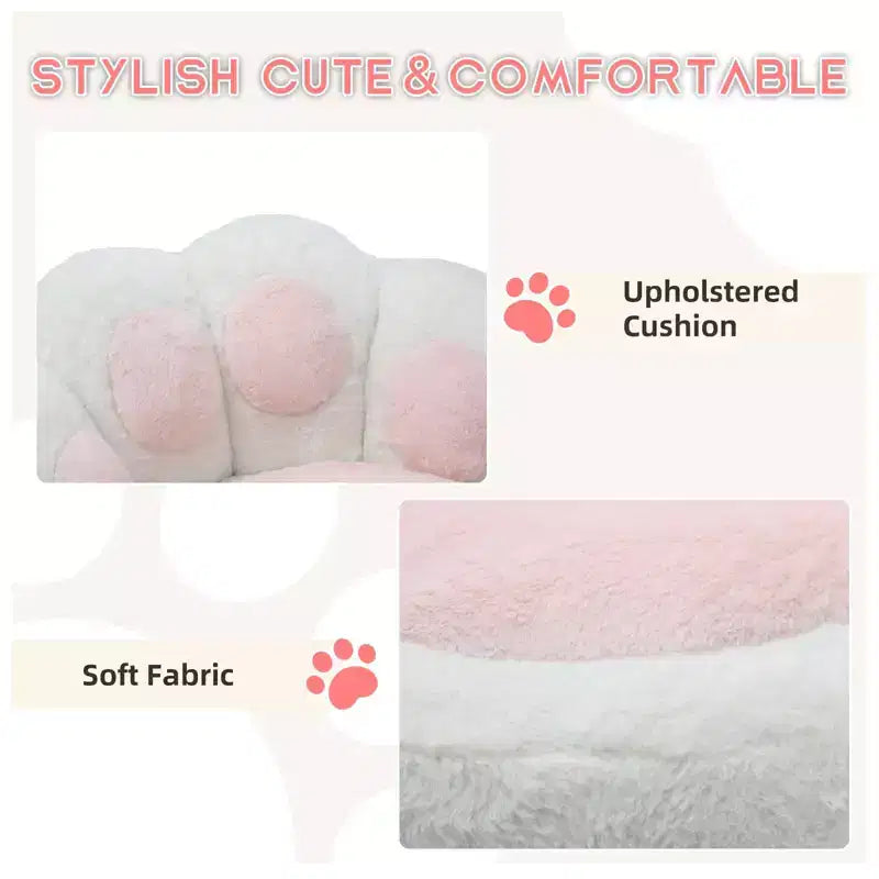 Chaise de vanité en polaire Teddy avec dossier en patte de chat, pivotante à 360°, hauteur réglable, supporte 136 kg, assemblage sans outils pour bureau à domicile, chambre à coucher