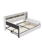 Lit de repos rembourré avec pouf de rangement et étagères, gigogne
