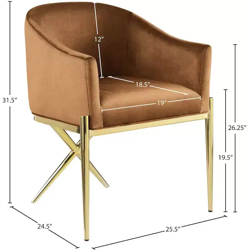 Chaise de salle à manger en velours Selle