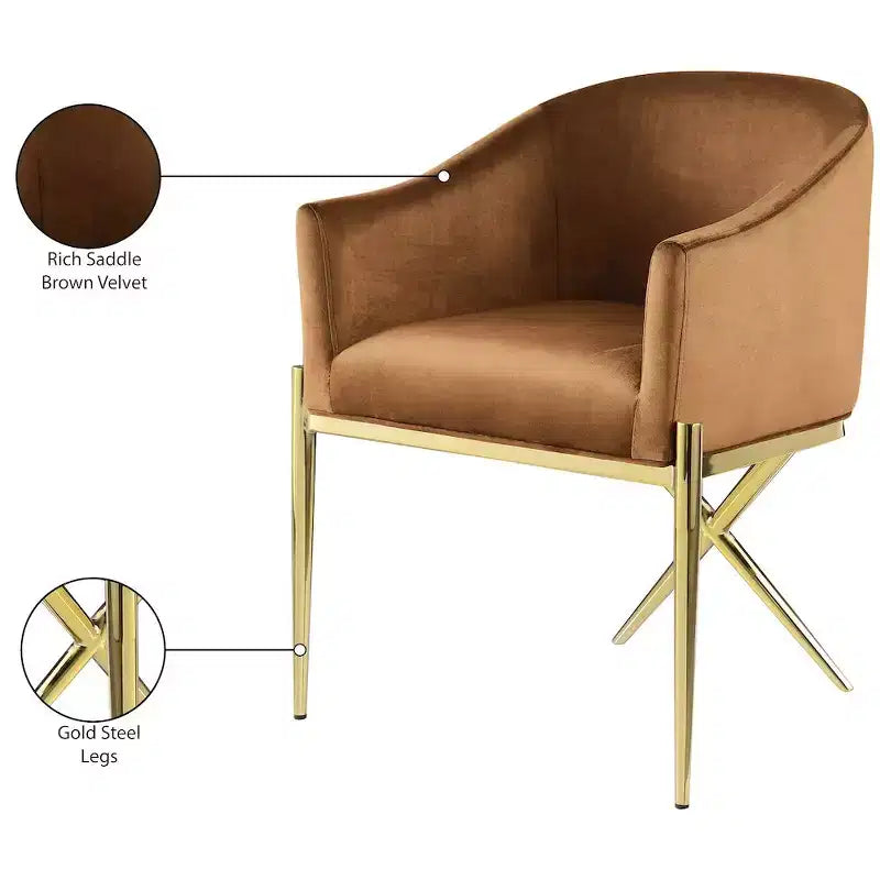 Chaise de salle à manger en velours Selle
