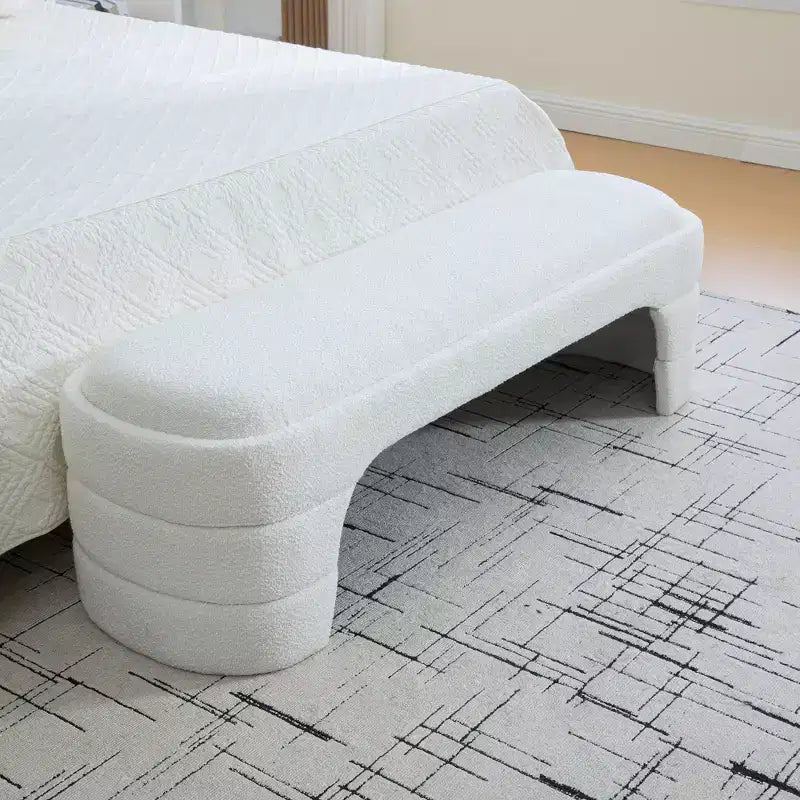 Banc rembourré Rembourré Banc de bout de lit Ottomane minimaliste Banc d'entrée Repose-pieds