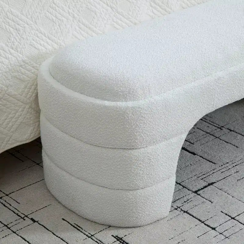 Banc rembourré Rembourré Banc de bout de lit Ottomane minimaliste Banc d'entrée Repose-pieds