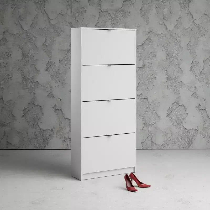 Meuble à chaussures 4 tiroirs, blanc