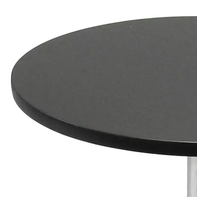 Table à manger ronde avec piètement en métal Bois/Noir