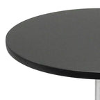 Table à manger ronde avec piètement en métal Bois/Noir