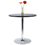 Table à manger ronde avec piètement en métal Bois/Noir