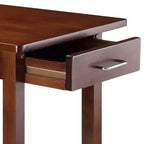 Table à manger pour petit-déjeuner en bois/noyer antique - Rectangulaire 2 places avec tiroirs de rangement, Meuble de cuisine
