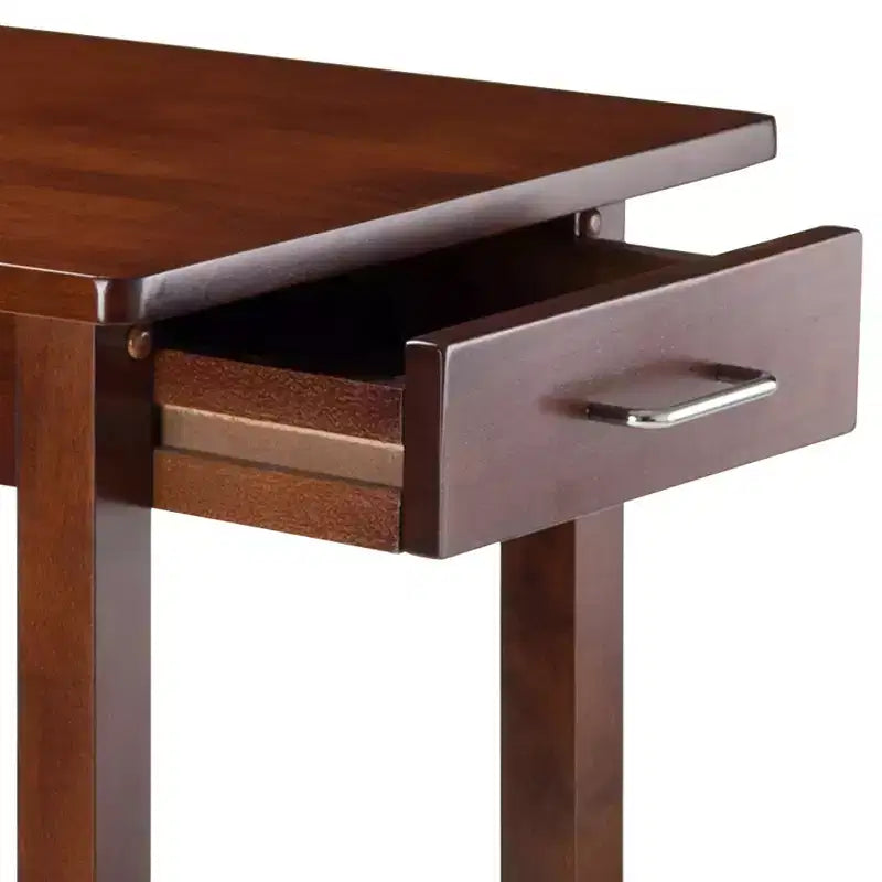 Table à manger pour petit-déjeuner en bois/noyer antique - Rectangulaire 2 places avec tiroirs de rangement, Meuble de cuisine