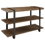 Modesto Wide TV Stand: Rustic Media Console with Fixed Shelves - Alaterre Furniture